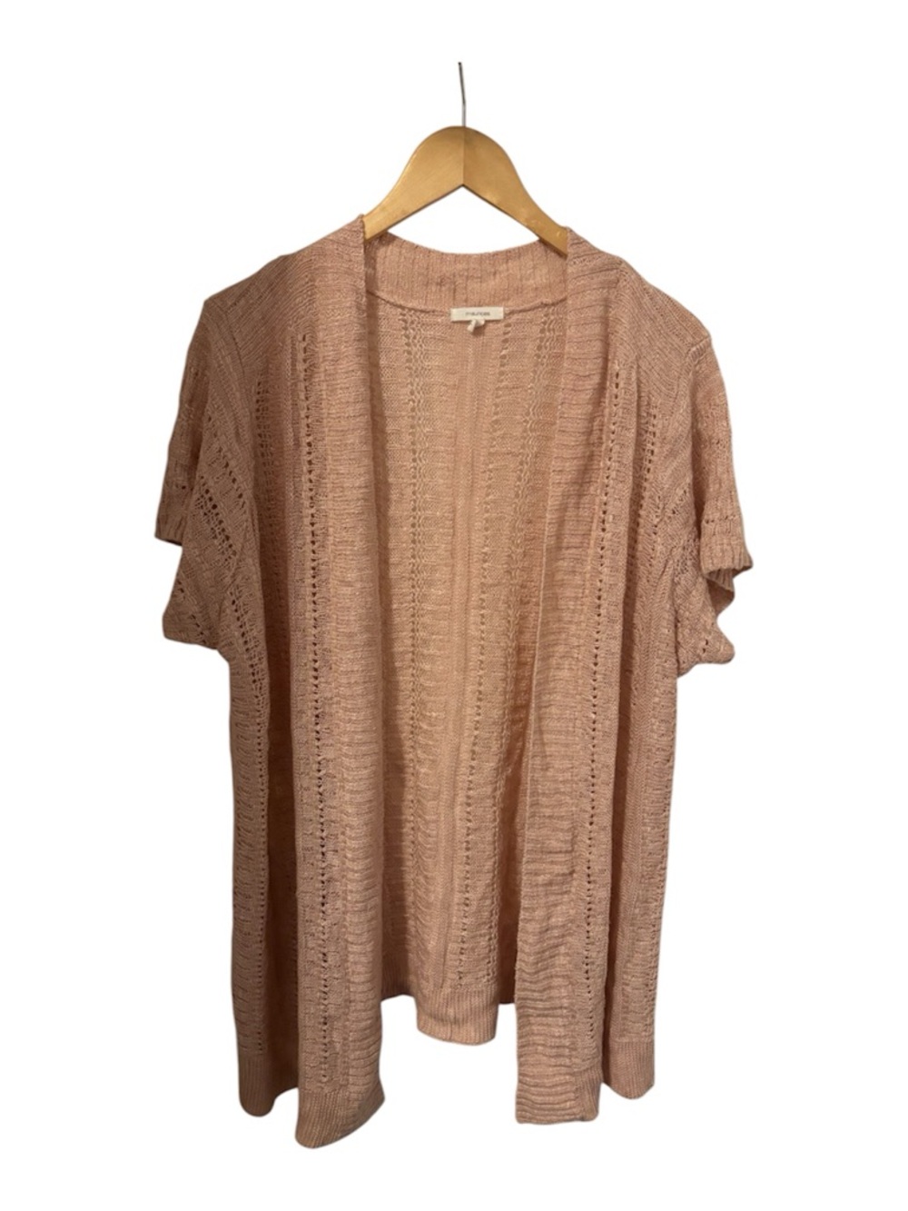 Maurice’s Women's  Open Front Short Sleeve Cardigan Light Pink Size 1